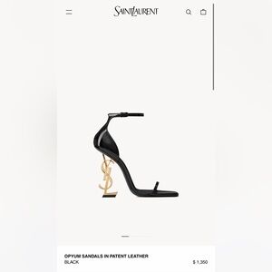 SAINT LAURENT YSL OPYUM SANDALS IN PATENT LEATHER SIZE 38 8 BLACK HEELS